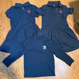 Dennis Uniforms Primrose School Navy Polo Dresses + Mock Turtleneck - Y2XS